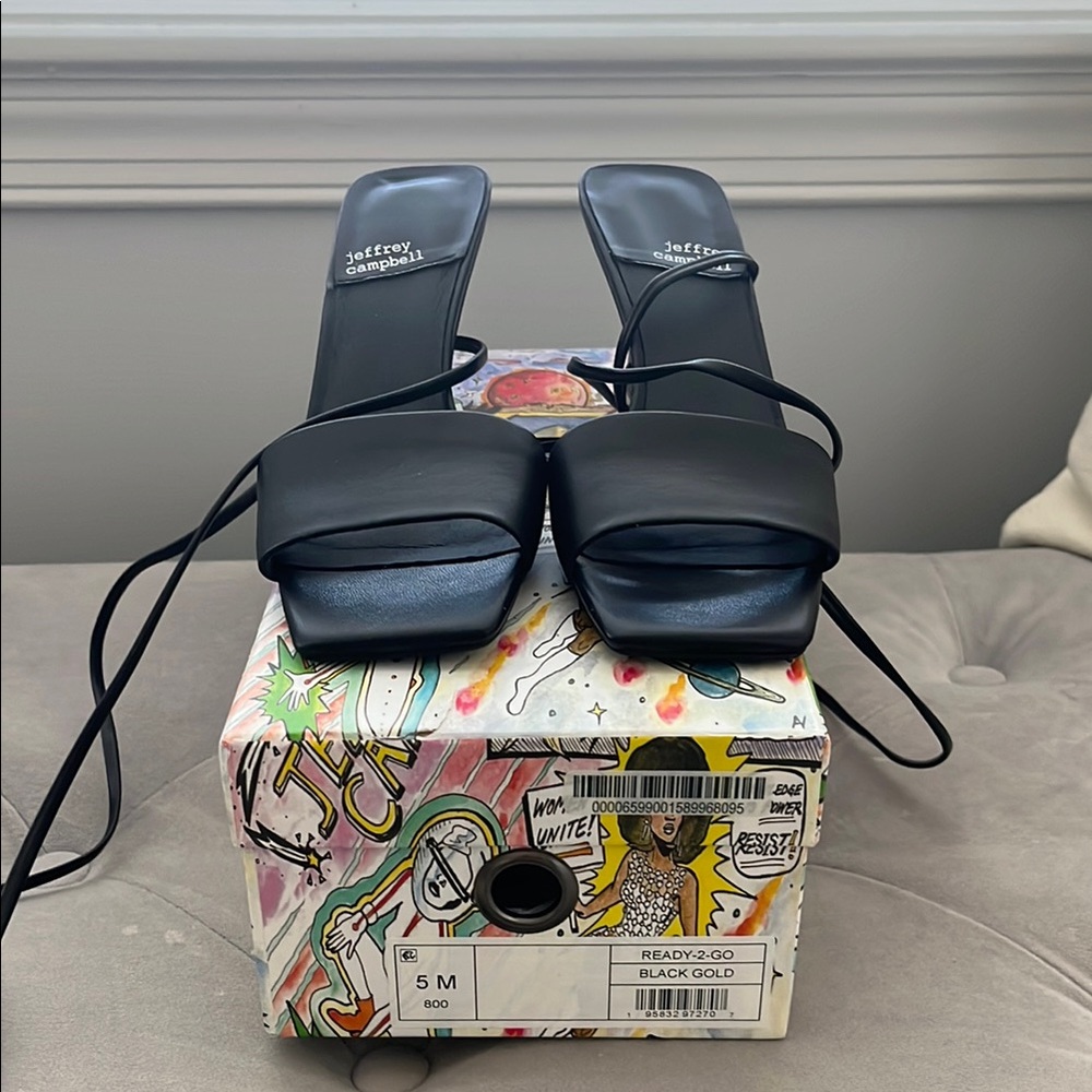 Jeffrey Campbell Black Strappy Sandals